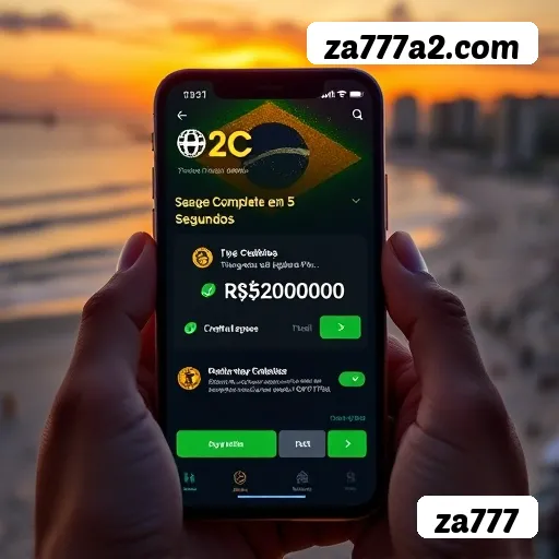 Aplicativo móvel za777 para iOS e Android